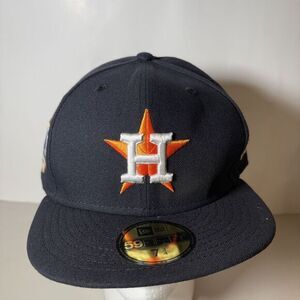 New Era 59Fifty Houston Astros Blue MLB Fitted Hat‎ NEW 7 3/4